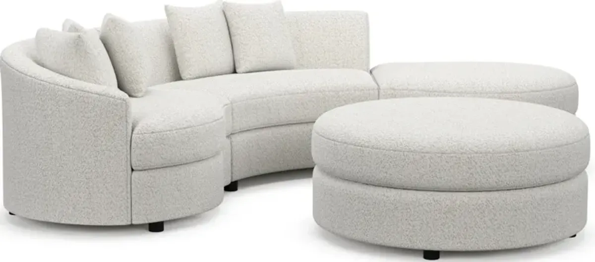 Allegra Foam Comfort 3-Piece Sectional with Right-Facing Chaise and Ottoman - River Rock Ivory