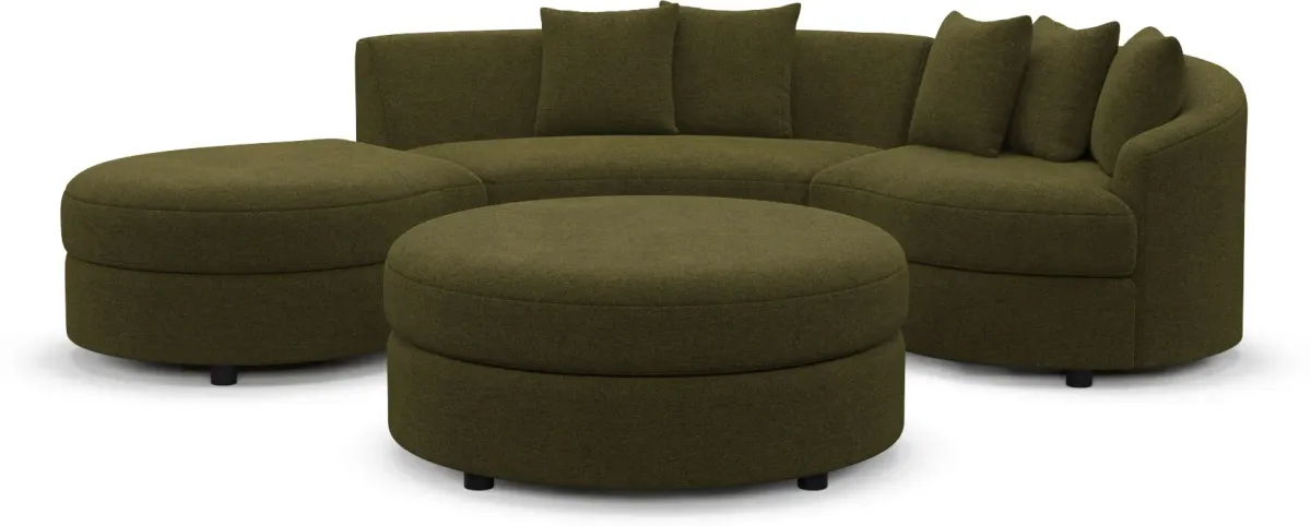 Allegra Foam Comfort Sectional - Midcentury Peat