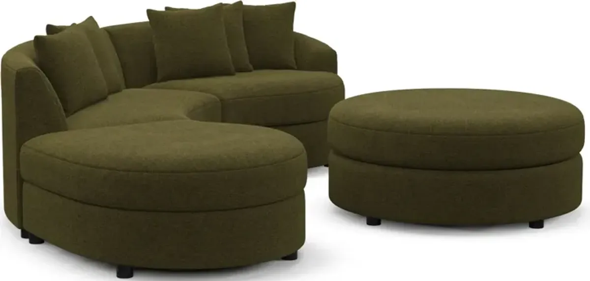 Allegra Foam Comfort Sectional - Midcentury Peat