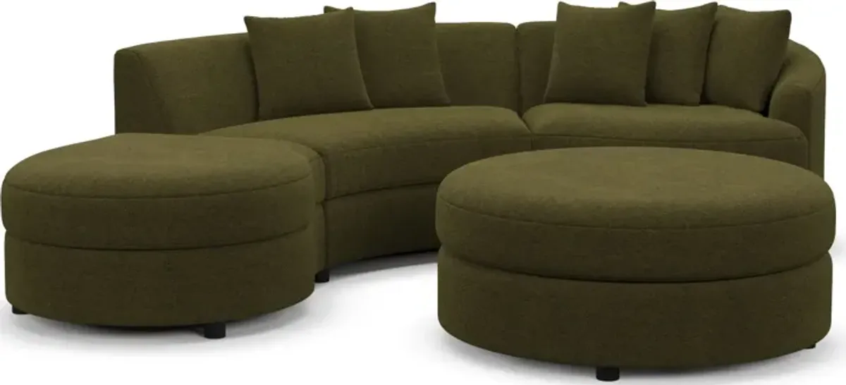 Allegra Foam Comfort Sectional - Midcentury Peat