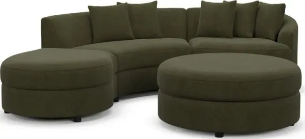 Allegra Foam Comfort Sectional - Marina Moss