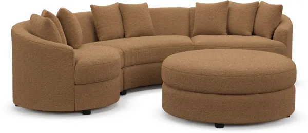 Allegra Foam Comfort Sectional - Texel Caramel