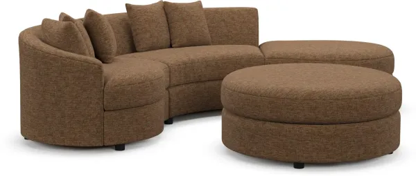 Allegra Foam Comfort Sectional - Balvi Truffle