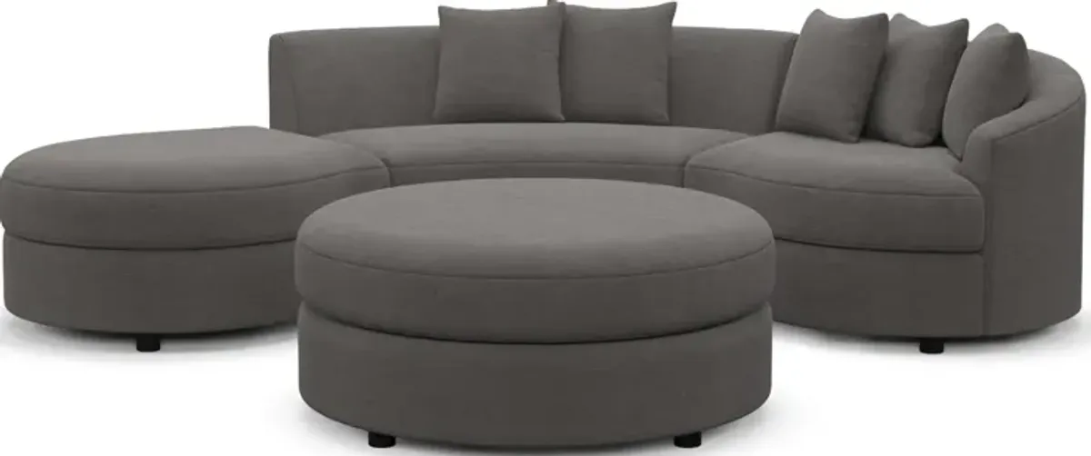 Allegra Foam Comfort 3-Piece Sectional with Left-Facing Chaise and Ottoman - Merrimac Ash