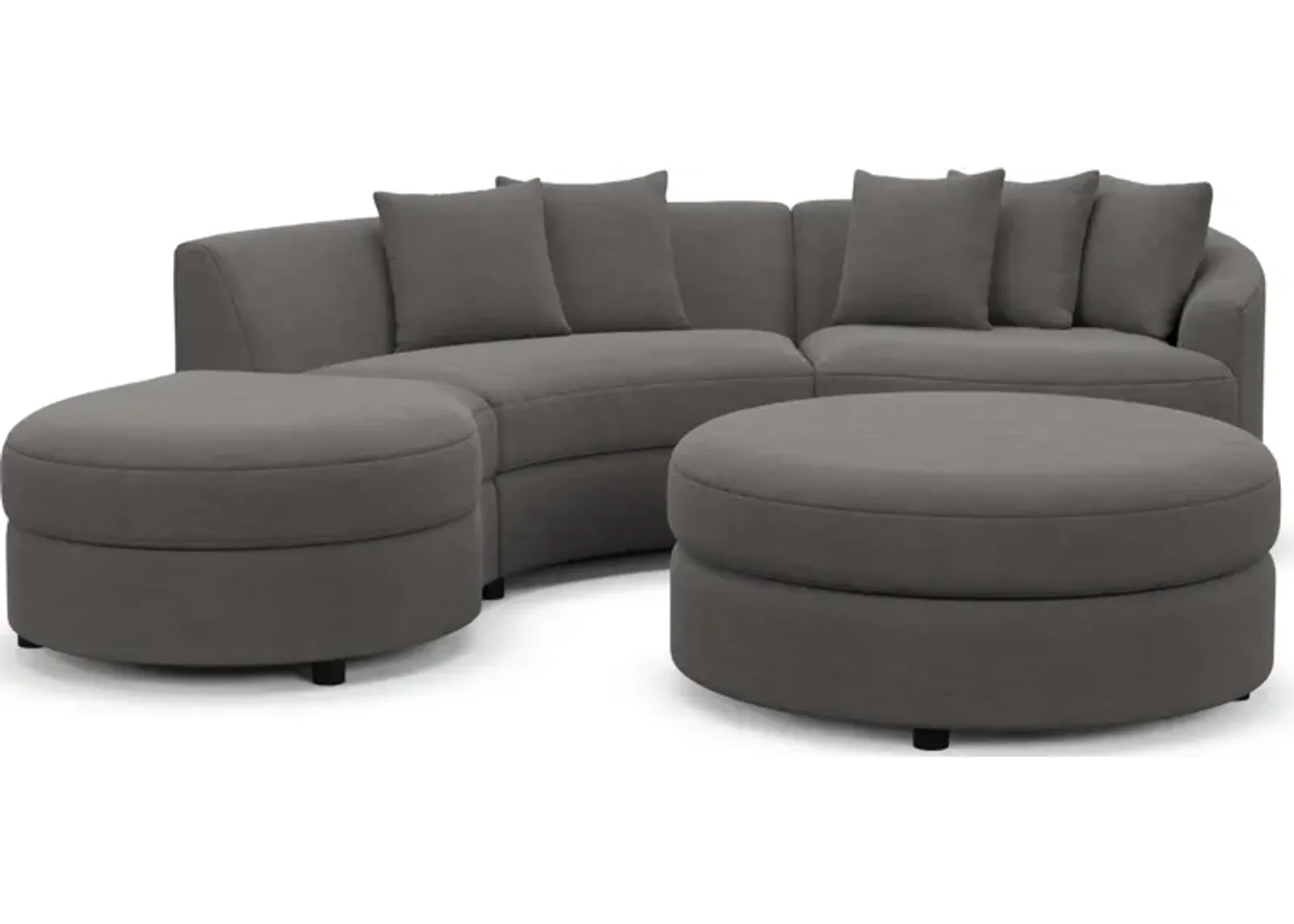 Allegra Foam Comfort 3-Piece Sectional with Left-Facing Chaise and Ottoman - Merrimac Ash