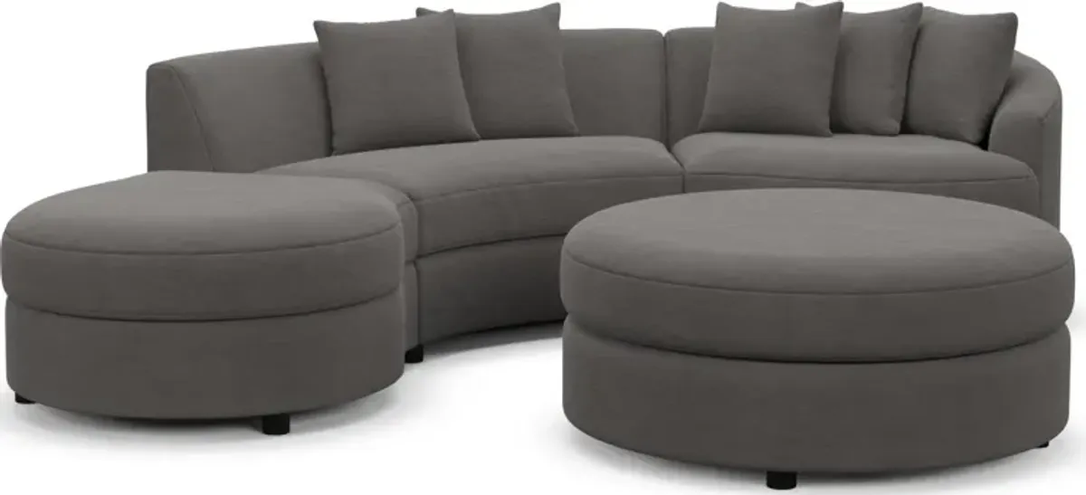 Allegra Foam Comfort 3-Piece Sectional with Left-Facing Chaise and Ottoman - Merrimac Ash