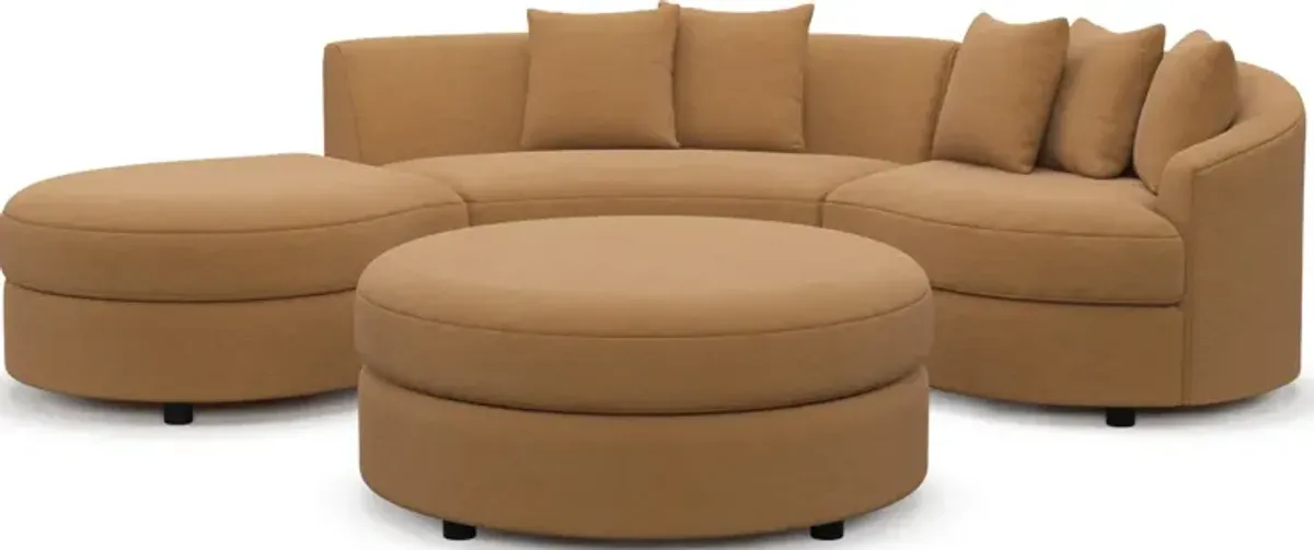 Allegra Foam Comfort 3-Piece Sectional with Left-Facing Chaise and Ottoman - Merrimac Topaz