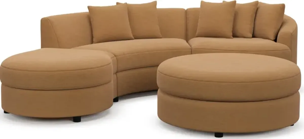 Allegra Foam Comfort 3-Piece Sectional with Left-Facing Chaise and Ottoman - Merrimac Topaz