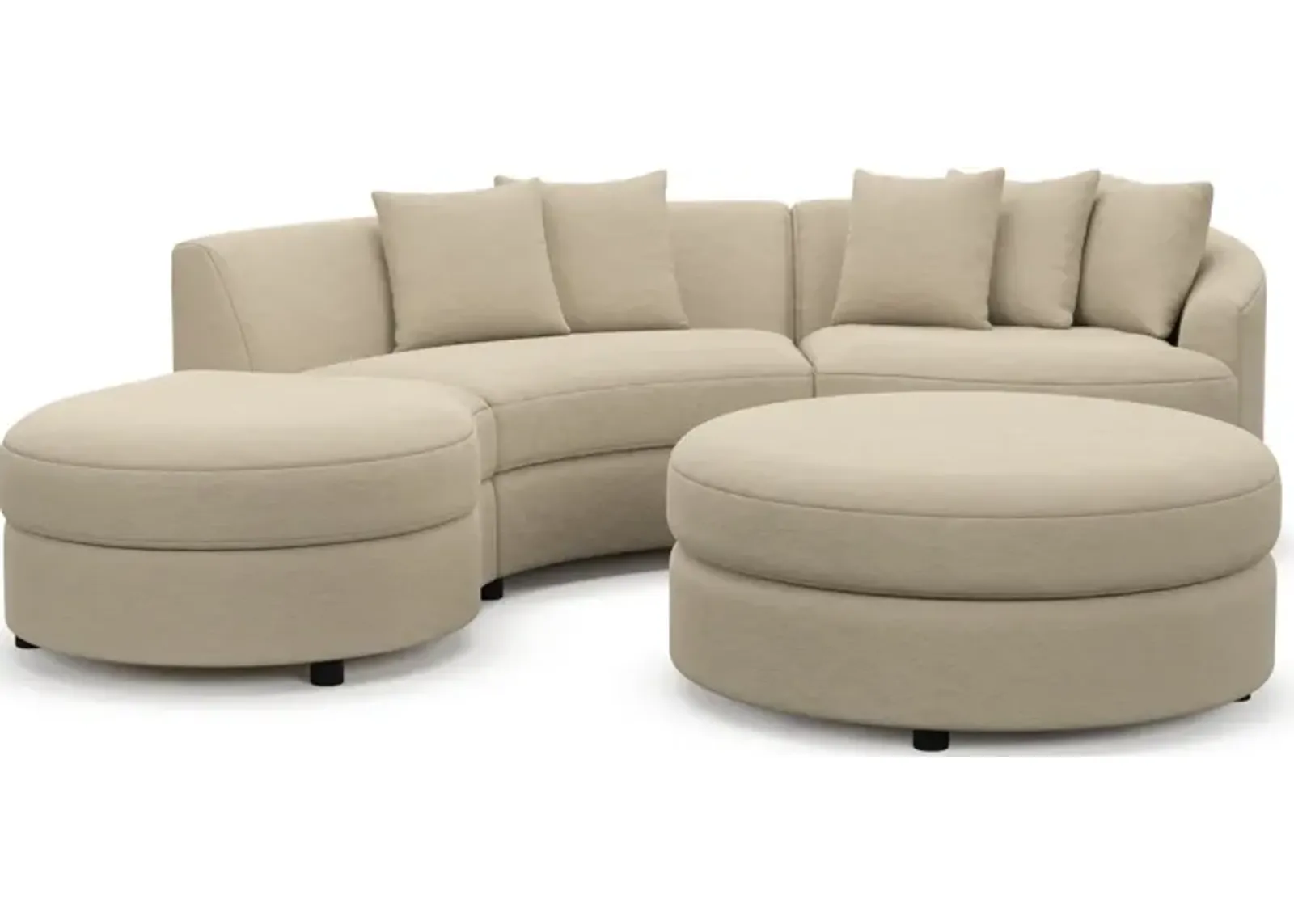 Allegra Foam Comfort 3-Piece Sectional with Left-Facing Chaise and Ottoman - Merrimac Ecru