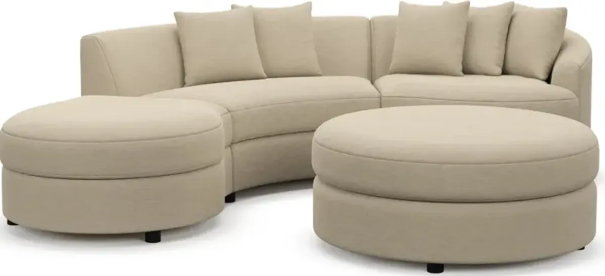 Allegra Foam Comfort 3-Piece Sectional with Left-Facing Chaise and Ottoman - Merrimac Ecru