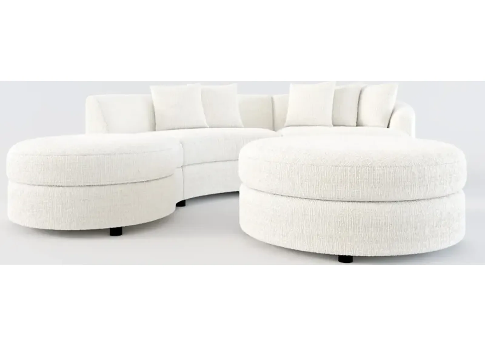 Allegra Foam Comfort 3-Piece Sectional with Left-Facing Chaise and Ottoman- Bantu Pearl