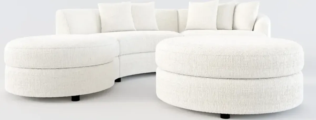 Allegra Foam Comfort 3-Piece Sectional with Left-Facing Chaise and Ottoman- Bantu Pearl