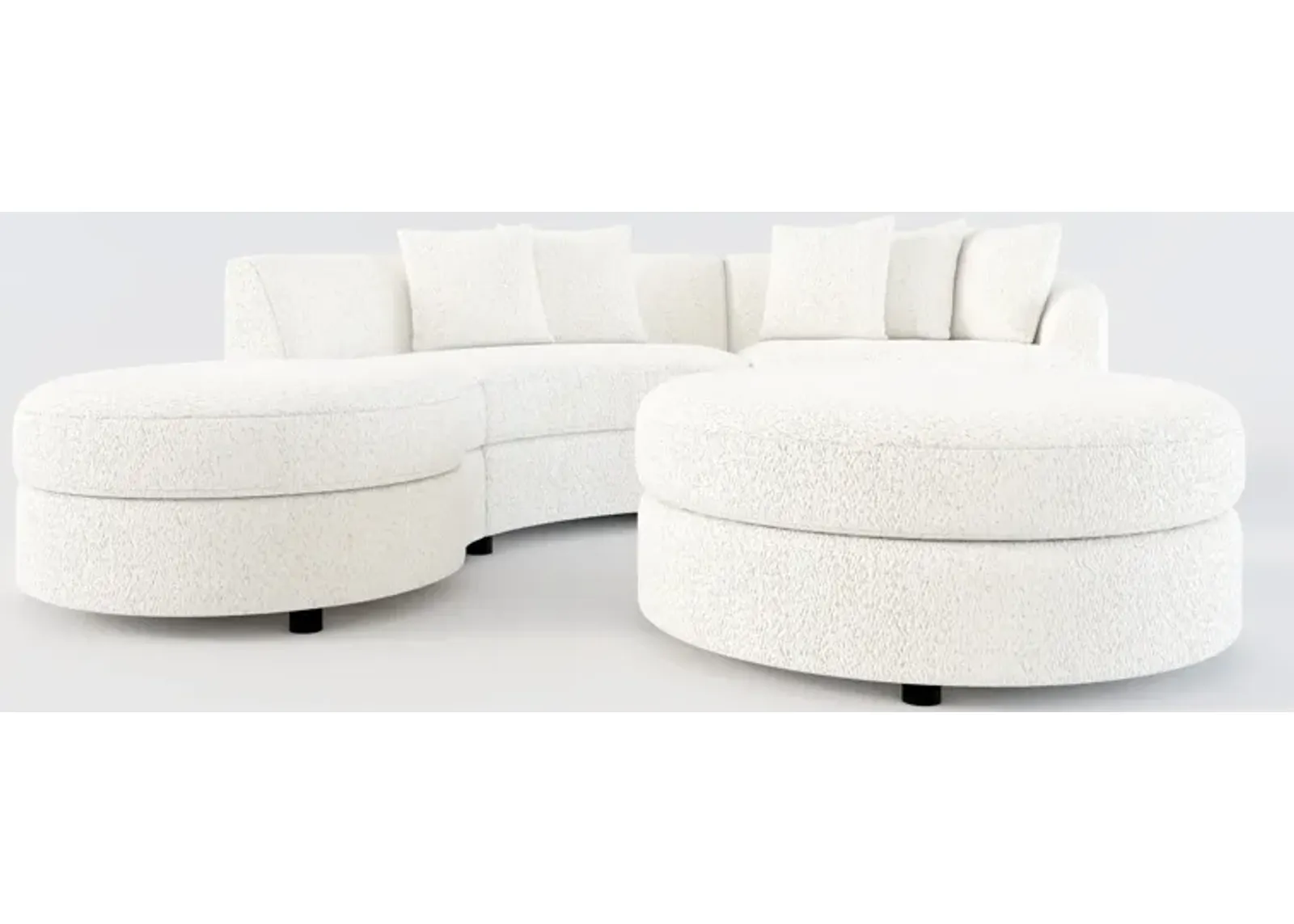 Allegra Foam Comfort 3-Piece Sectional with Left-Facing Chaise and Ottoman - River Rock Ivory