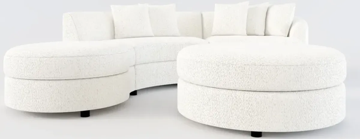 Allegra Foam Comfort 3-Piece Sectional with Left-Facing Chaise and Ottoman - River Rock Ivory