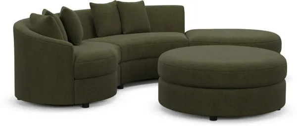Allegra Foam Comfort Sectional - Marina Moss