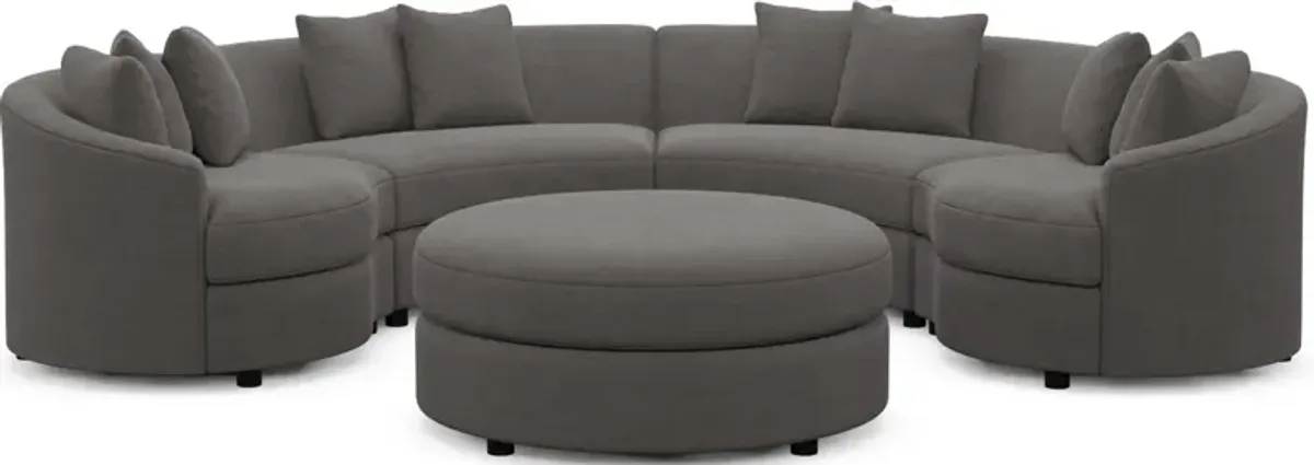 Allegra Foam Comfort 4-Piece Sectional and Ottoman - Merrimac Ash