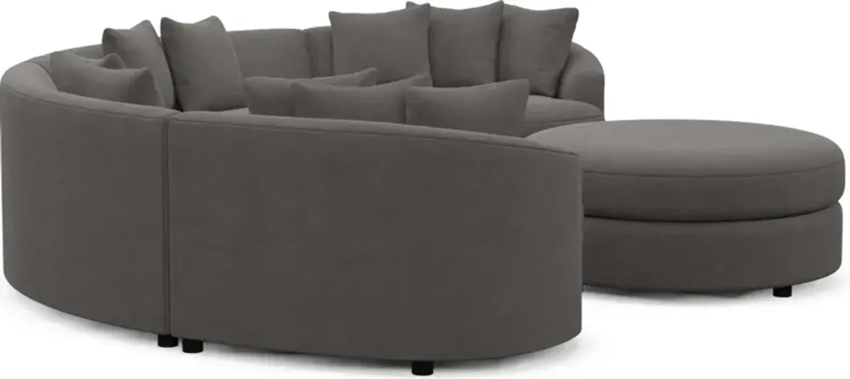 Allegra Foam Comfort 4-Piece Sectional and Ottoman - Merrimac Ash