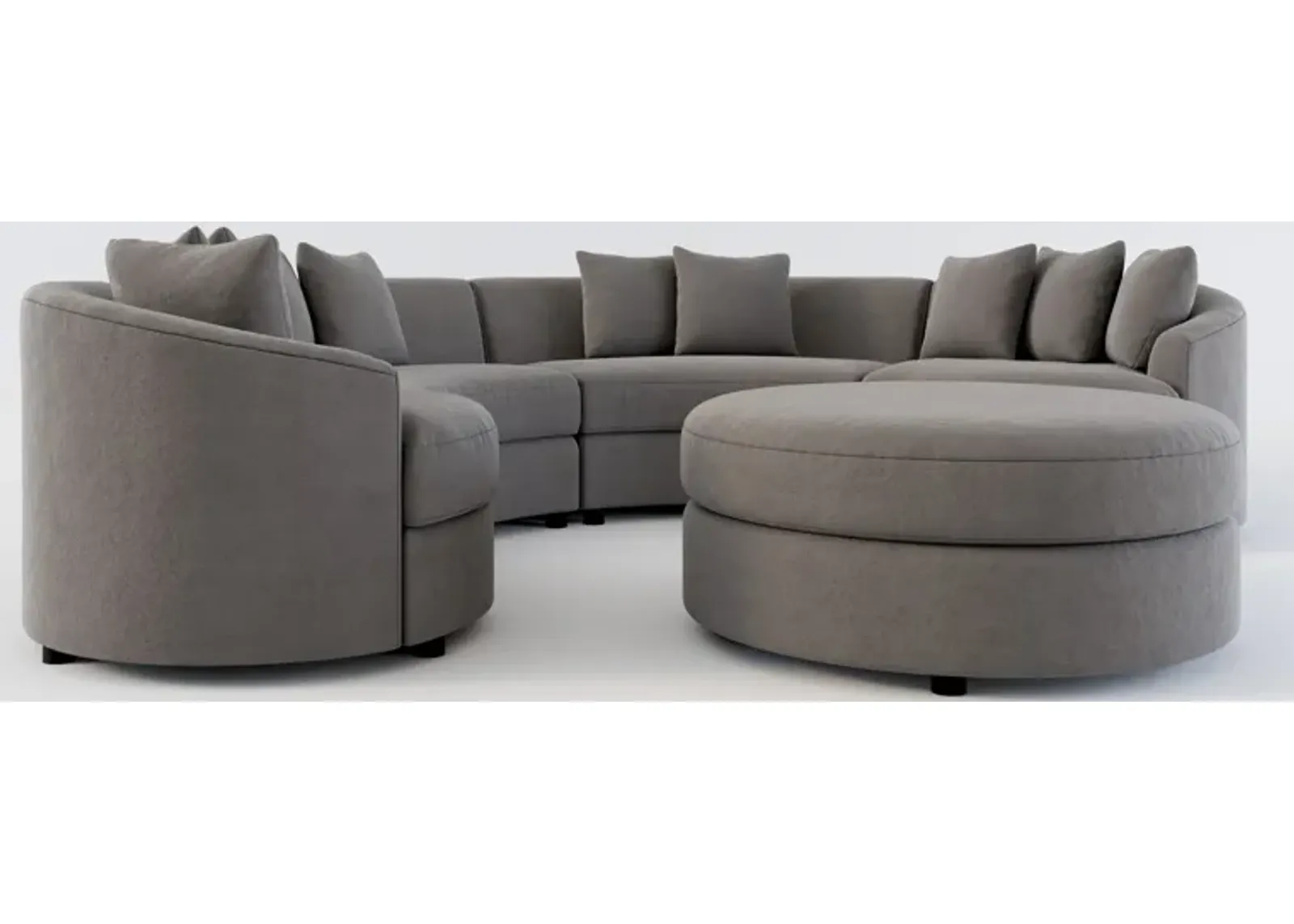 Allegra Foam Comfort 4-Piece Sectional and Ottoman - Merrimac Ash