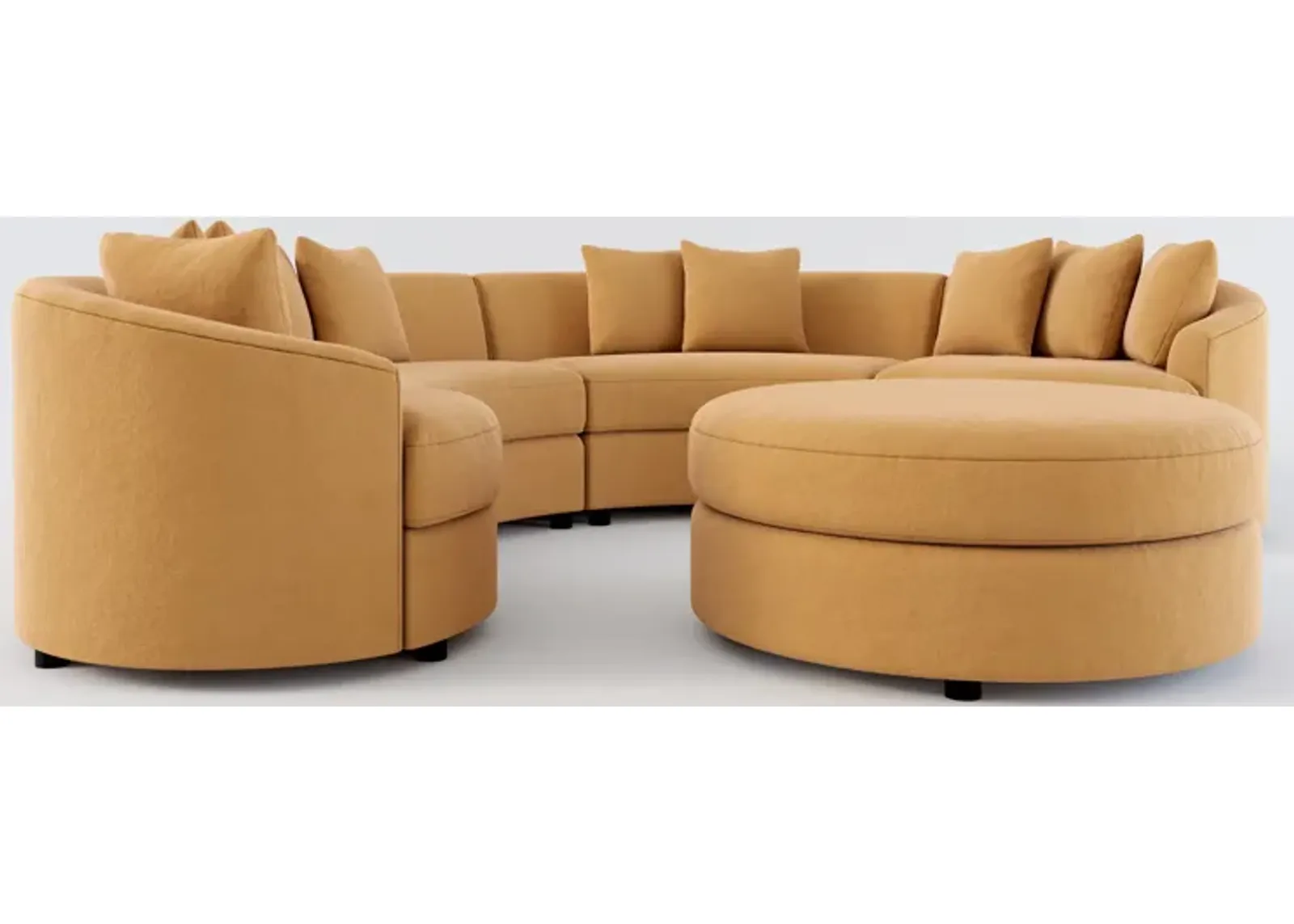 Allegra Foam Comfort 4-Piece Sectional and Ottoman - Merrimac Topaz