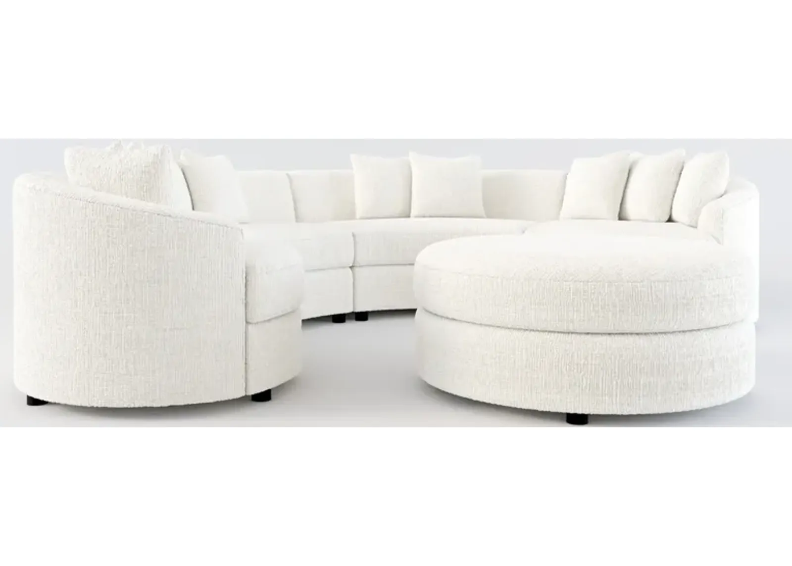 Allegra Foam Comfort 4-Piece Sectional and Ottoman- Bantu Pearl