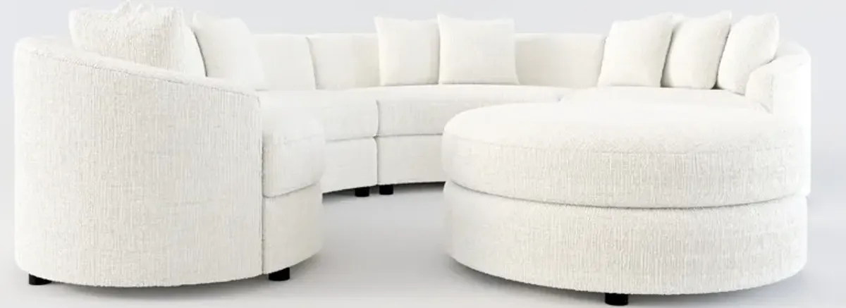 Allegra Foam Comfort 4-Piece Sectional and Ottoman- Bantu Pearl