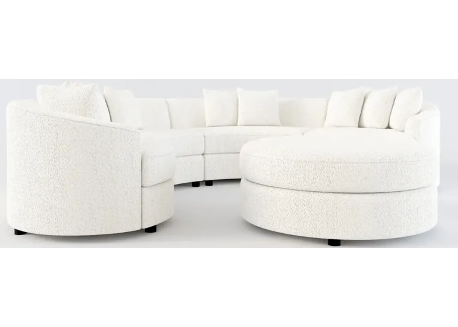 Allegra Foam Comfort 4-Piece Sectional and Ottoman - River Rock Ivory