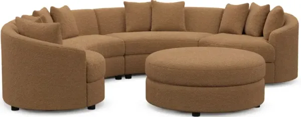 Allegra Foam Comfort Sectional - Texel Caramel