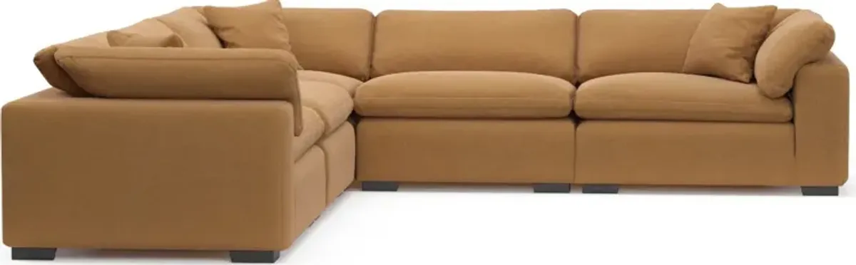 Plush Feathered Comfort 5-Piece Sectional - Merrimac Topaz