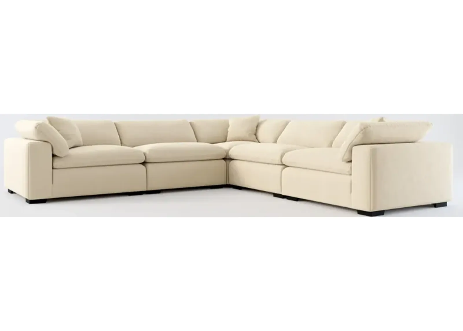 Plush Feathered Comfort 5-Piece Sectional - Merrimac Ecru