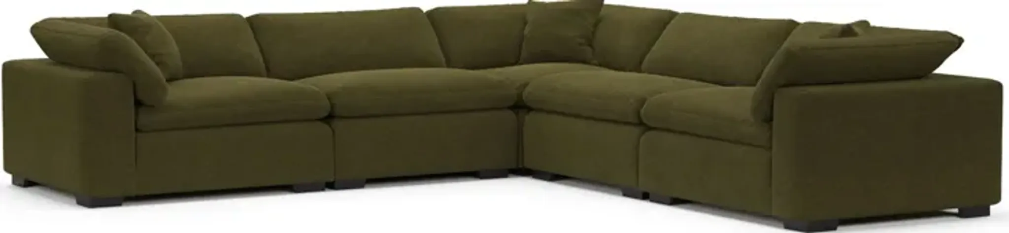 Plush Feathered Comfort Sectional - Midcentury Peat | Furniture.com
