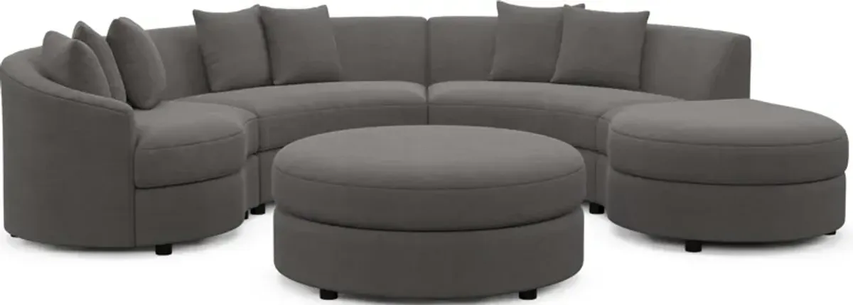 Allegra Foam Comfort 4-Piece Sectional with Right-Facing Chaise and Ottoman - Merrimac Ash