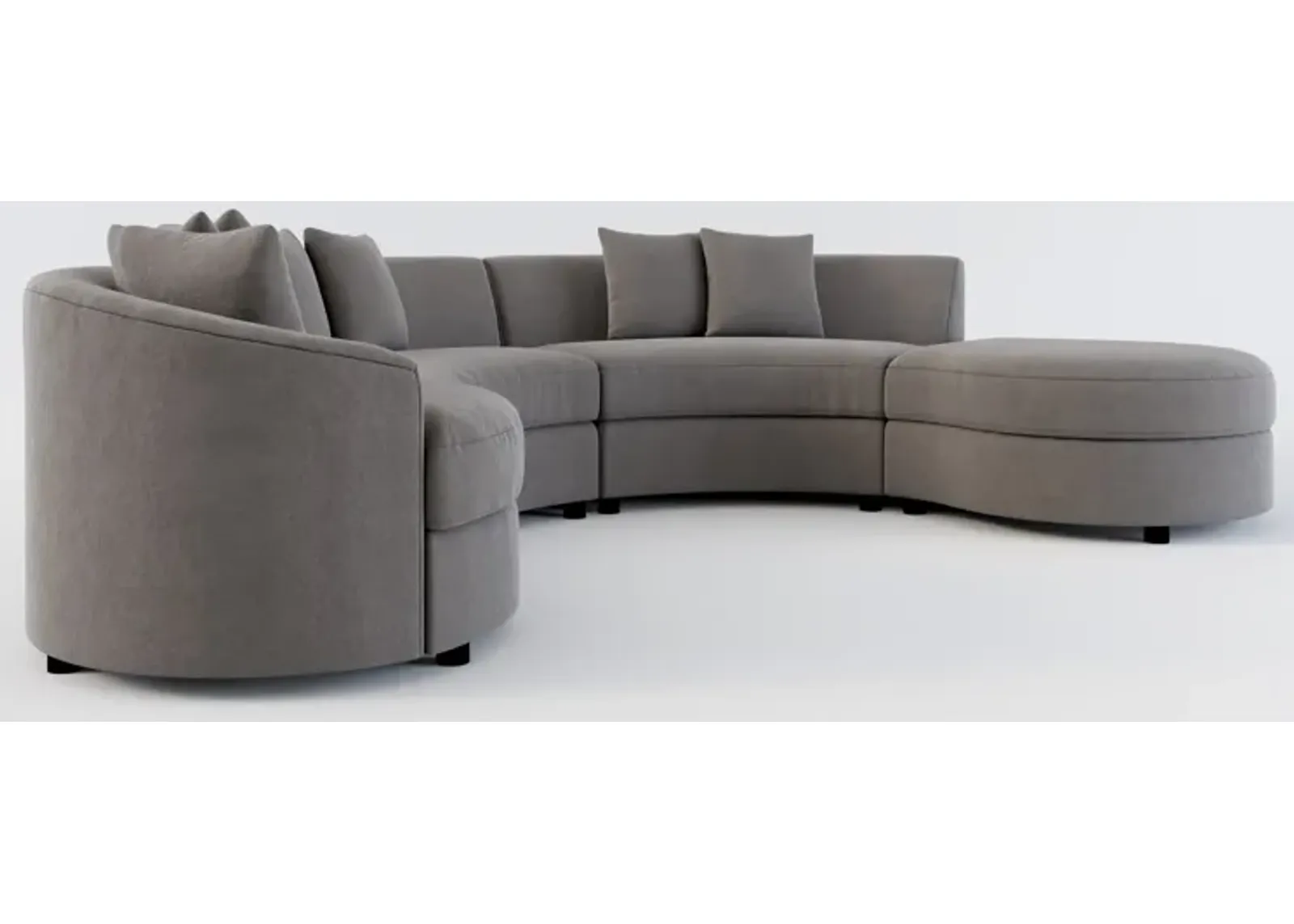 Allegra Foam Comfort 4-Piece Sectional with Right-Facing Chaise and Ottoman - Merrimac Ash