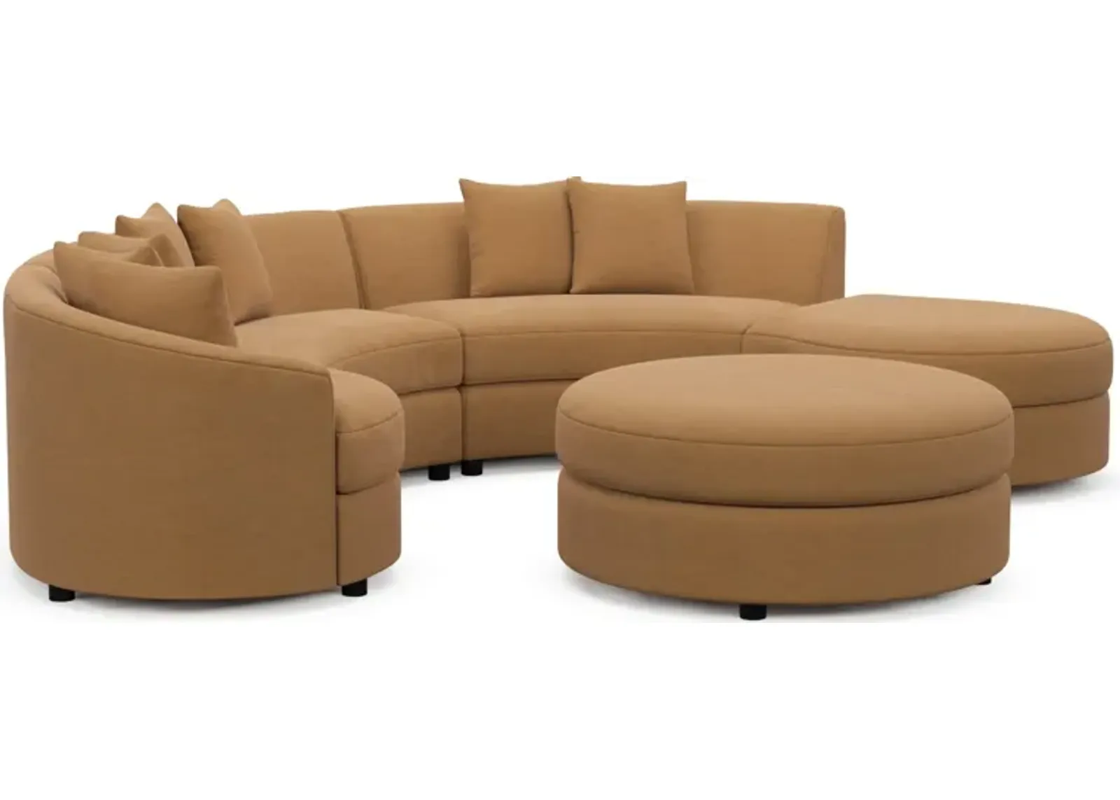 Allegra Foam Comfort 4-Piece Sectional with Right-Facing Chaise and Ottoman - Merrimac Topaz