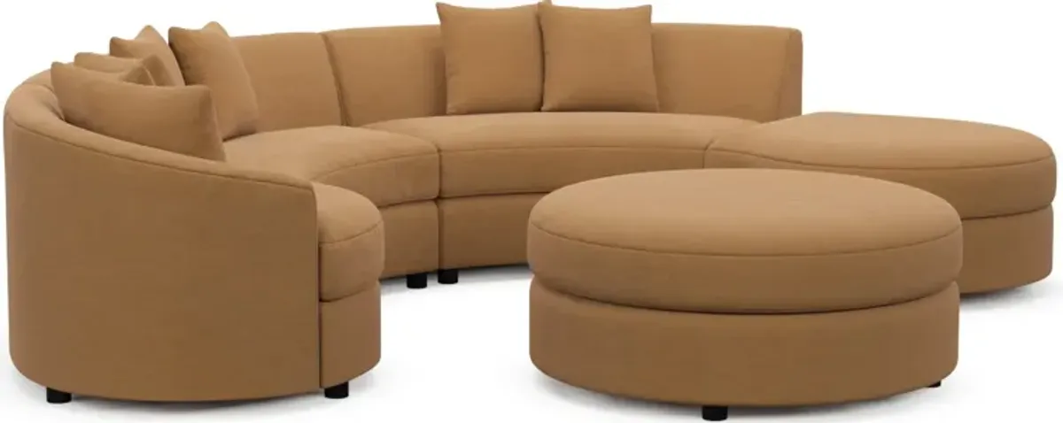 Allegra Foam Comfort 4-Piece Sectional with Right-Facing Chaise and Ottoman - Merrimac Topaz