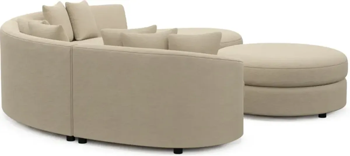 Allegra Foam Comfort 4-Piece Sectional with Right-Facing Chaise and Ottoman - Merrimac Ecru