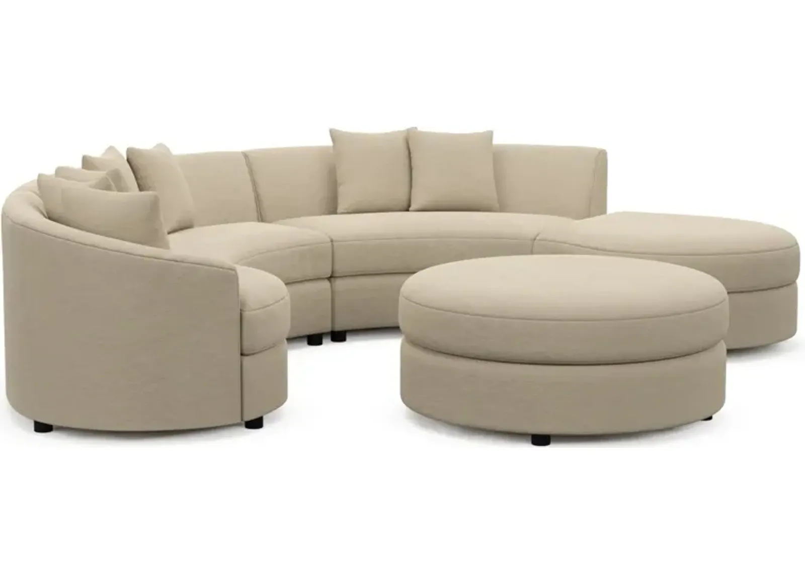 Allegra Foam Comfort 4-Piece Sectional with Right-Facing Chaise and Ottoman - Merrimac Ecru