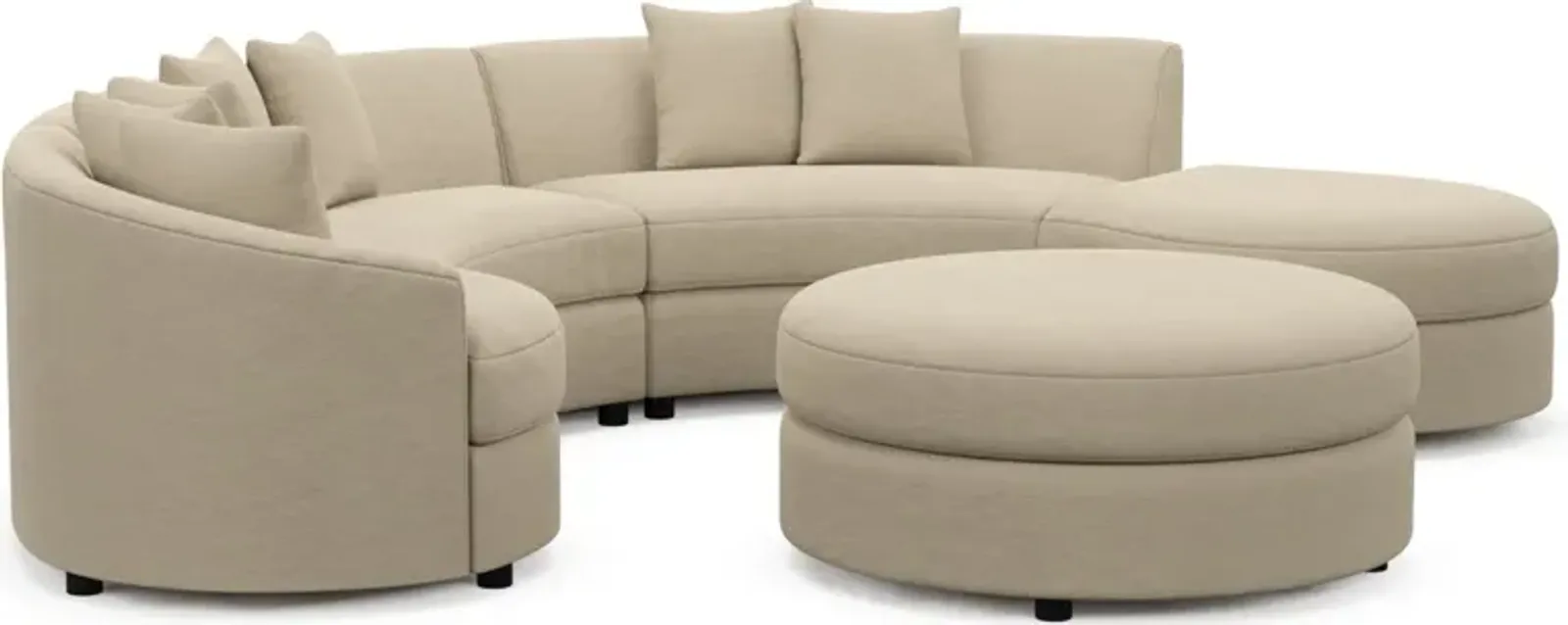 Allegra Foam Comfort 4-Piece Sectional with Right-Facing Chaise and Ottoman - Merrimac Ecru