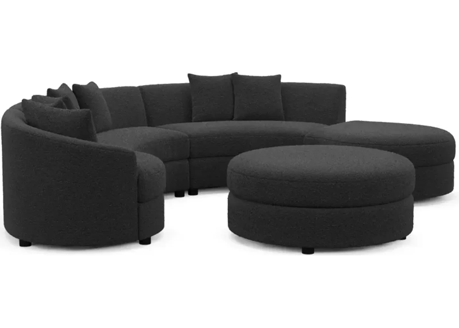 Allegra Foam Comfort 4-Piece Sectional with Right-Facing Chaise and Ottoman - Bloke Obsidian