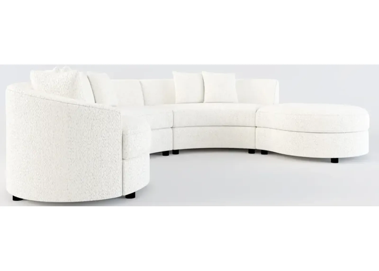 Allegra Foam Comfort 4-Piece Sectional with Right-Facing Chaise and Ottoman - River Rock Ivory