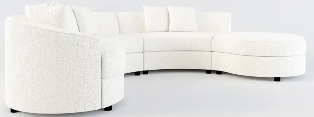 Allegra Foam Comfort 4-Piece Sectional with Right-Facing Chaise and Ottoman - River Rock Ivory