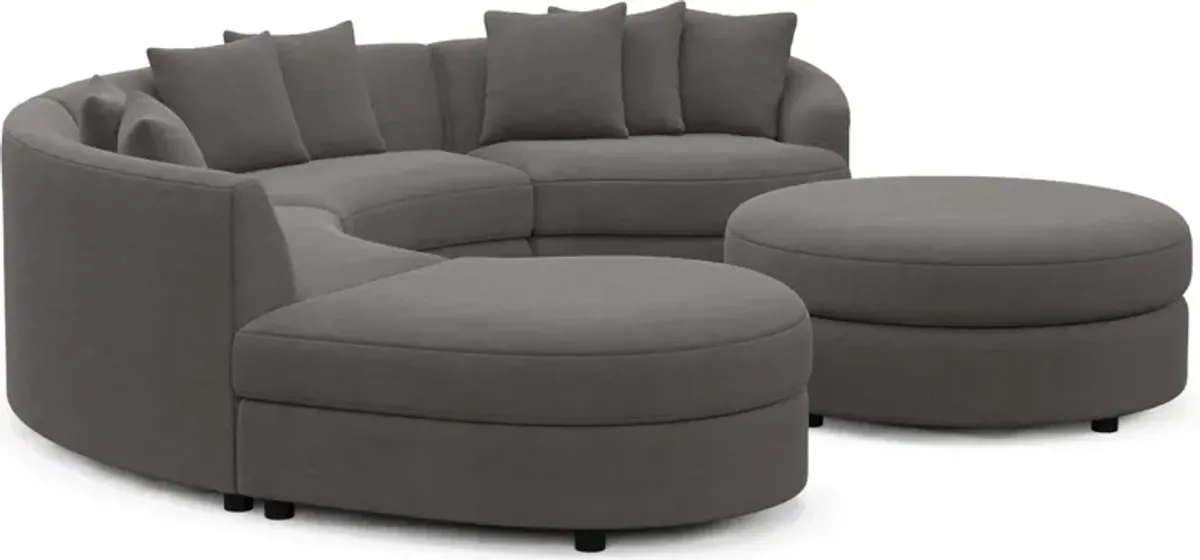 Allegra Foam Comfort 4-Piece Sectional with Left-Facing Chaise and Ottoman - Merrimac Ash