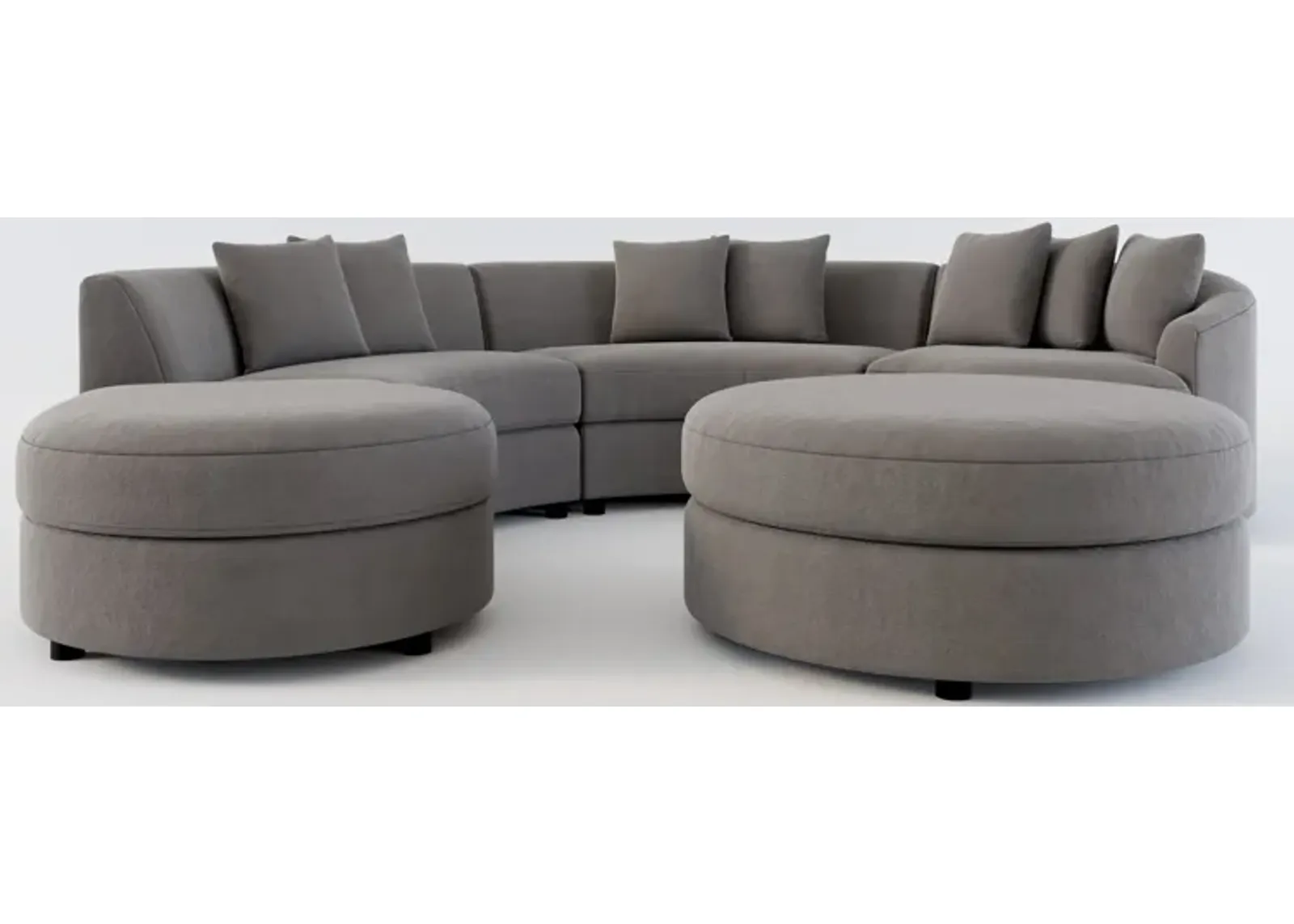 Allegra Foam Comfort 4-Piece Sectional with Left-Facing Chaise and Ottoman - Merrimac Ash