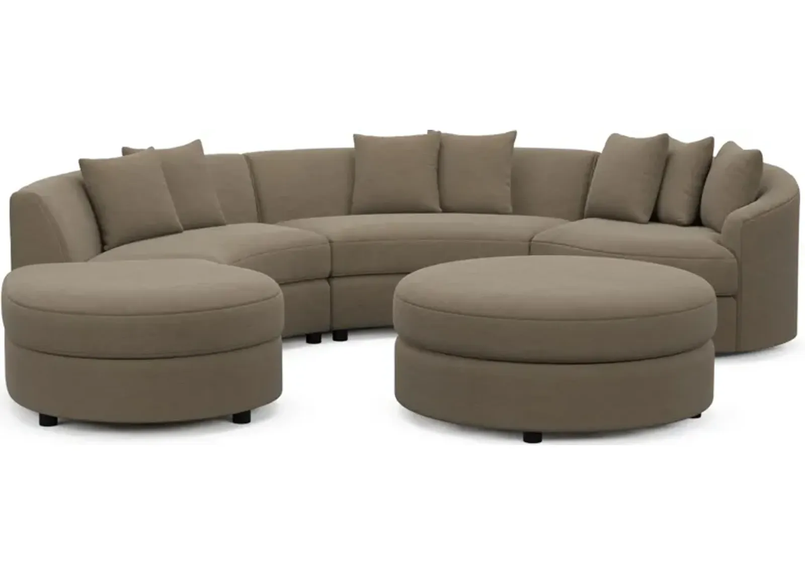 Allegra Foam Comfort 4-Piece Sectional with Left-Facing Chaise and Ottoman - Merrimac Brownstone