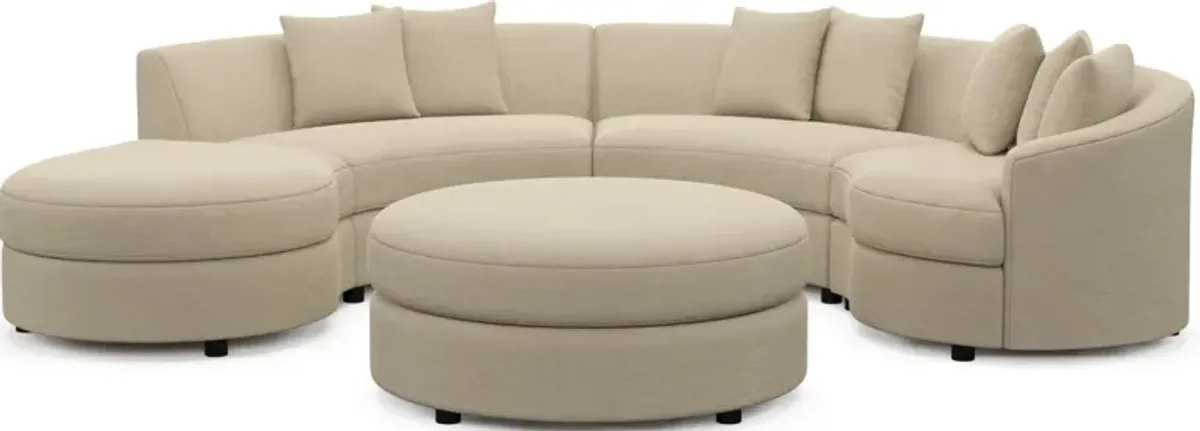 Allegra Foam Comfort 4-Piece Sectional with Left-Facing Chaise and Ottoman - Merrimac Ecru