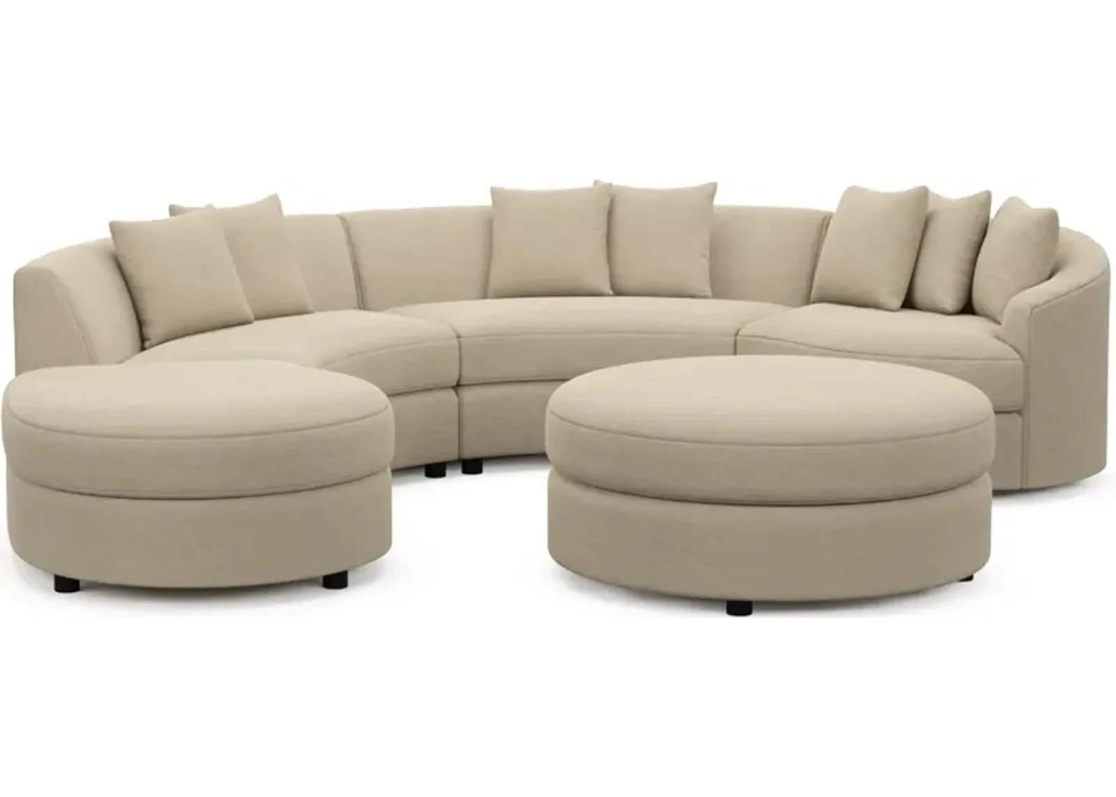 Allegra Foam Comfort 4-Piece Sectional with Left-Facing Chaise and Ottoman - Merrimac Ecru