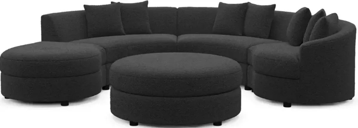 Allegra Foam Comfort 4-Piece Sectional with Left-Facing Chaise and Ottoman - Bloke Obsidian