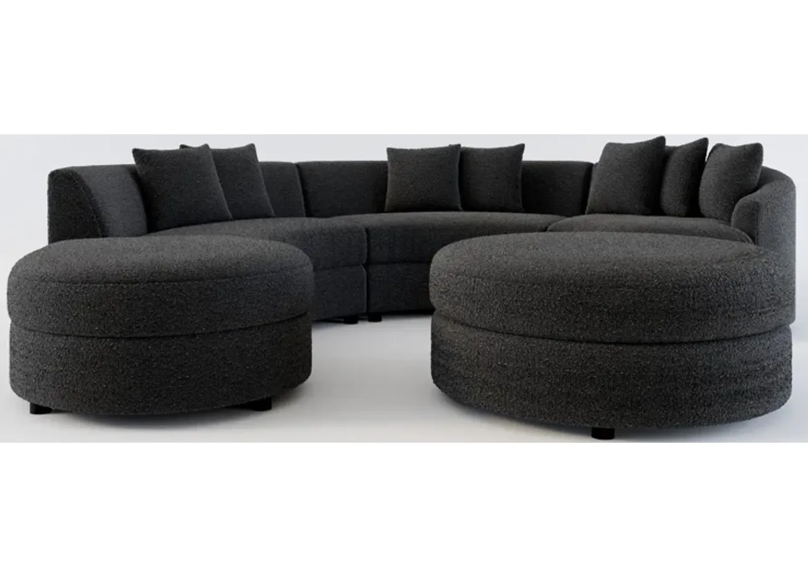 Allegra Foam Comfort 4-Piece Sectional with Left-Facing Chaise and Ottoman - Bloke Obsidian