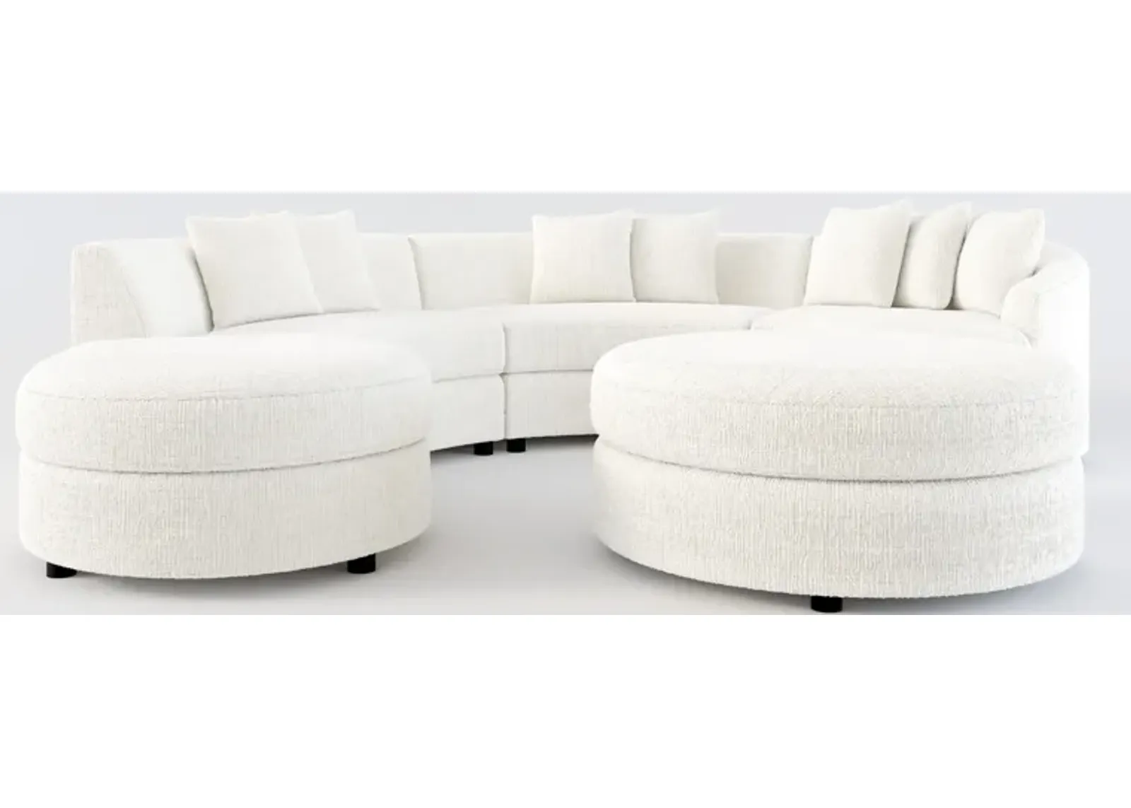 Allegra Foam Comfort 4-Piece Sectional with Left-Facing Chaise and Ottoman- Bantu Pearl