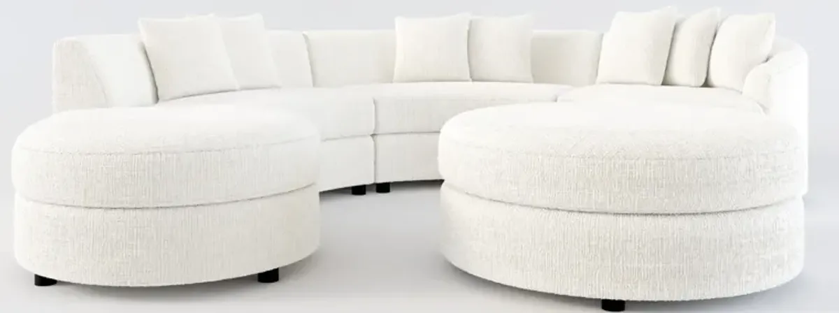 Allegra Foam Comfort 4-Piece Sectional with Left-Facing Chaise and Ottoman- Bantu Pearl