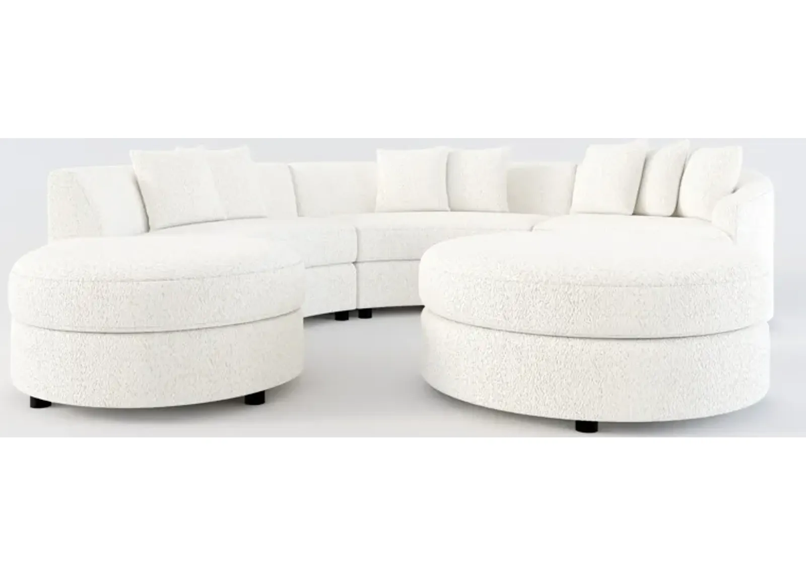 Allegra Foam Comfort 4-Piece Sectional with Left-Facing Chaise and Ottoman - River Rock Ivory